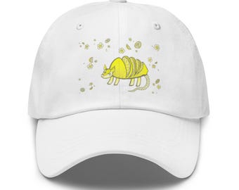 Lemondillo Armadillo Baseball Cap: Fruity Artwork by JAM Art