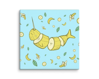 Banana Narwhal Canvas Print