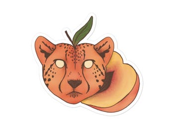 Peach Cheetah Sticker