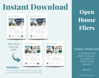 Open House Flier | Real Estate Marketing | Real Estate Templates | Canva Template | Printable | Digital Download