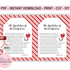 Symbolism of the Candy Cane Poem ~ Gift Tags & Bookmarks ~ Christmas *PDF Instant Download* (11 designs)