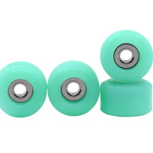 Apex New Street-vingerplankwielen - 71D urethaan - ultraspinlagers - "UV-neonteakgroenblauw"