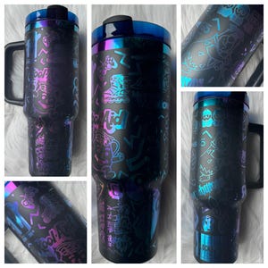 I love the 90s oz engraved tumbler~ 90s lover gift~ Insulated hot and cold 40 oz Tumbler ~Custom Engraved Tumbler~ Black Chroma