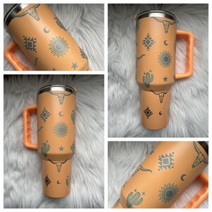Western 40 oz engraved tumbler~ Western design Tumbler