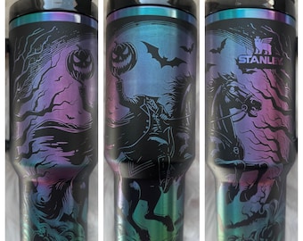 Headless Horseman 40 oz engraved tumbler~ Headless Horseman lover gift~ Insulated hot and cold 40 oz Tumbler ~Custom Engraved Tumbler~