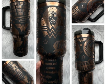 Wonder Hero Woman engraved tumbler~ Wonder Hero lover gift~ Insulated hot and cold 40 oz Tumbler ~Custom Engraved Tumbler~