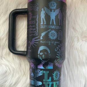 Supernatural Inspired engraved tumbler~ Supernatural lover gift~ Insulated hot and cold 40 oz Tumbler ~Custom Engraved Tumbler~