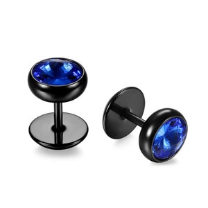 Barbell Round Stud Earrings