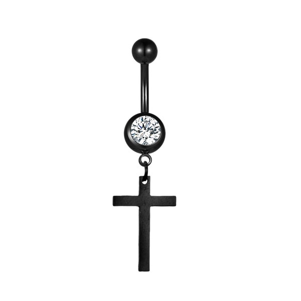 Elegant Belly Button Navel Ring with Cross