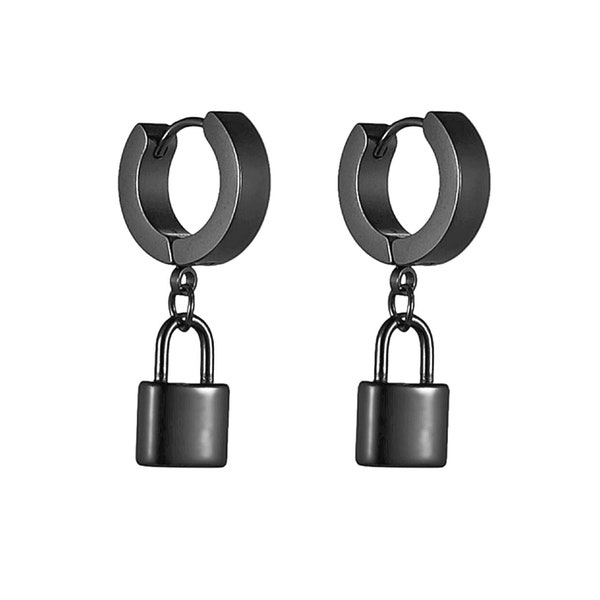 Lock Drop Earrings, Padlock Earrings, Weird Earrings