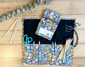 Eco-friendly, plastic-free pencil case -  retro floral