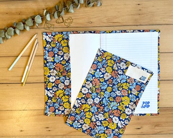 Environmentally friendly school book cover - retro flower print