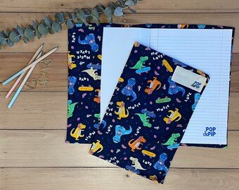 Environmentally friendly school book cover - dancing dinos