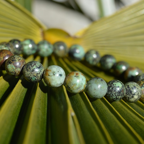 Bracelet Turquoise Africaine, pierre semi précieuse, bracelet femme - homme , Bracelet De Guérison / Protection-Anxiété, bijoux