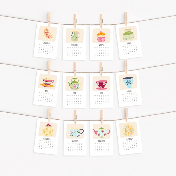 Tea Desk Calendar Etsy