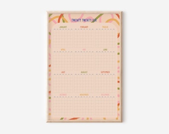 2026 Calendar-Year, Vertical Wall Planner,  Months in Blocks, StripyPlanner, 24x36 inches, 61x91.5 cm
