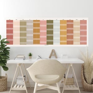 2025 Calendar-Year, Horizontal Wall Planner, Months in Columns, Classic Planner, Highlighted Weekends, 18x52in, 45x130cm