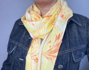 Soft marble polyester large shawl