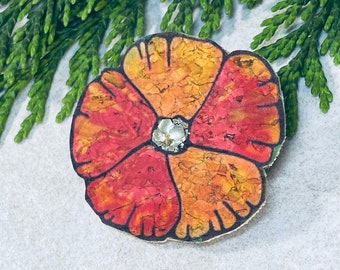 Broche Impatiens rouge