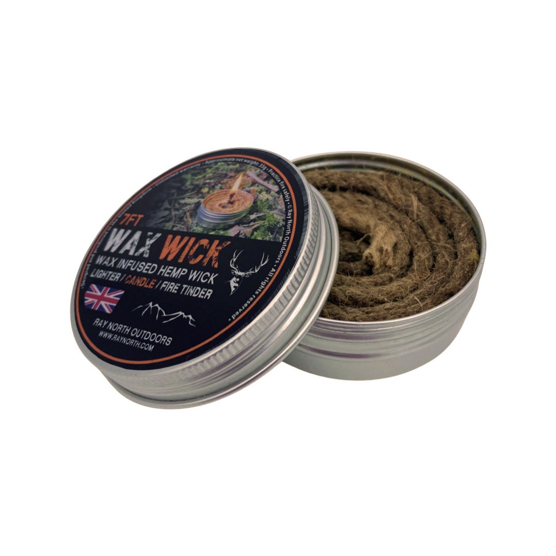 Wax Wick Tinder Tin Wax Infused Hemp Wick / Jute Rope Fire Etsy