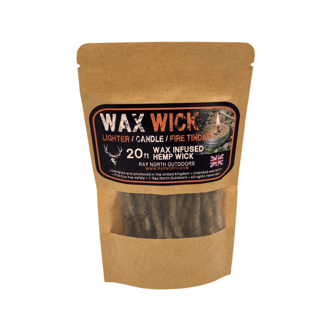 Wax Wick Tinder Wax Infused Hemp Wick / Jute Twine Cordage Allnatural Fire Starting Tinder