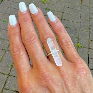 Sterling silver selenite ring