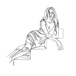 Woman single line drawing