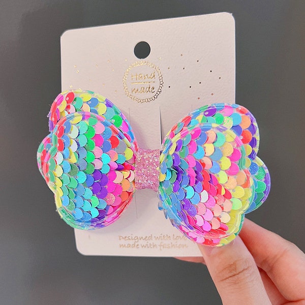 Handmade Various Designs of Girls Baby Kids Children Cute Hair Clips Rainbow Unicorn Cloud Sparkly Present Xmas Gift - Free Delivery