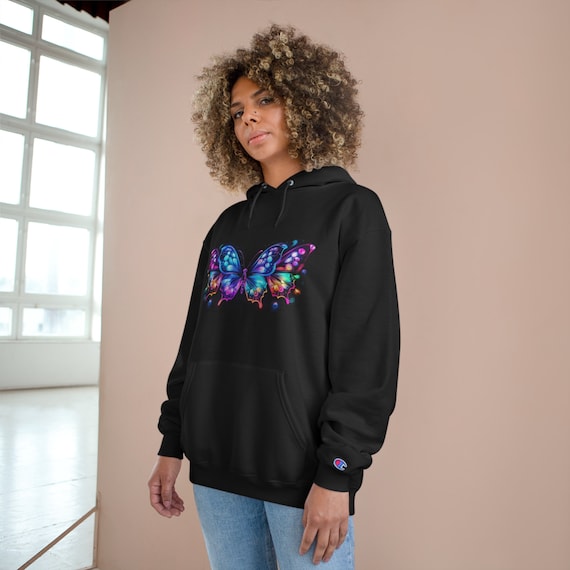 Champion Hoodie Beautiful 4 Wing Butterfly Looks Bigger Multi color Etsy Australia