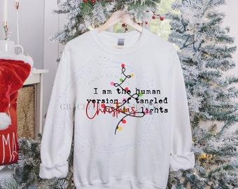 Human Tangled Christmas Lights PNG