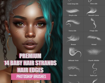 Photoshop/Procreate Baby Hair Brushes for Digital Art | IMVU | Second Life | Sims | Slayed Edges | Wisp | Wisps | PNG files included