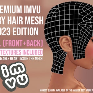 2023 IMBU Baby Hair MESH (Komplett) + 2 GRATIS Deckkraft Karten | Glattes Baby Haar | .xmf Format | Höchste Qualität verfügbar | Herz innen Mesh
