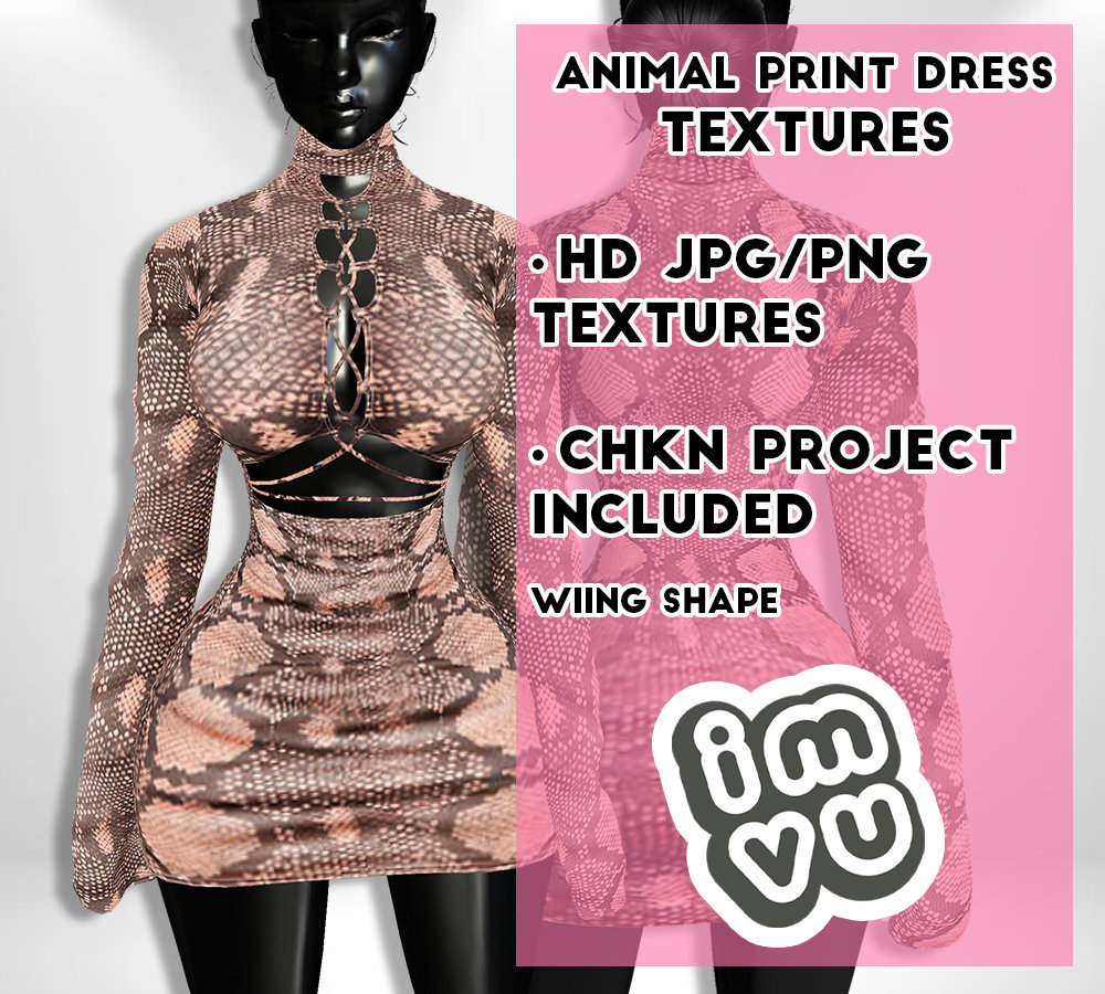 Animal Print Dress IMVU Textures High Quality JPG and PNG Images and