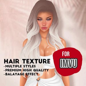 Textura de cabello IMVU Balayage - Taupe - Tono rubio Texturas premium de alta calidad Tamaño 256x256 Múltiples estilos incluidos Paquete único