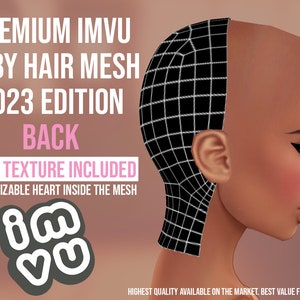 2023 IMBU Baby Hair MESH (Rückseite) + GRATIS Trübungskarte | Glattes Baby Haar | .xmf Format | Höchste Qualität verfügbar | Herz innen Mesh
