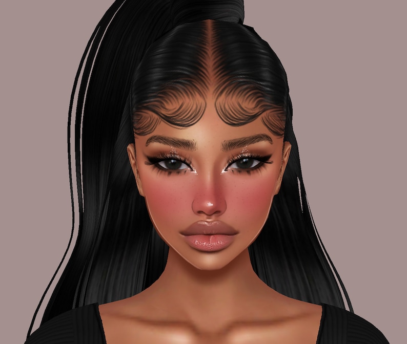 Betsy Baby Hair Opacity Map for IMVU BBH Baby Hair Texture Sleek Cap
