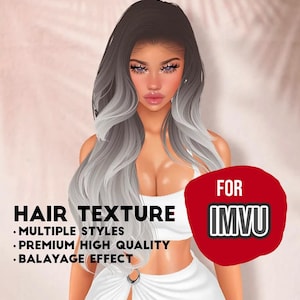 Textura de cabello IMVU Balayage - Cremado - Tono rubio Texturas premium de alta calidad Tamaño 256x256 Múltiples estilos incluidos Paquete único