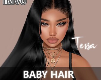 Tessa Baby Hair Opacity Map for IMVU | BBH | Baby hair texture | Sleek cap | Scalp for IMVU hairstyles | Tutorials and Textures Included
