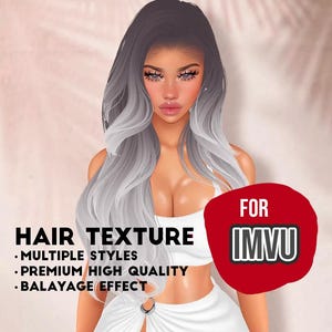Textura de cabello IMVU Balayage - Ciruela - Tono rubio Texturas premium de alta calidad Tamaño 256x256 Múltiples estilos incluidos Paquete único