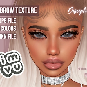 Discipline wenkbrauwen IMVU | Textuur, dekkingskaart, bestanden, CHKN-project, digitale wenkbrauwen, 3D, realistisch, handgetekende wenkbrauwen