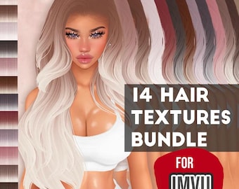 IMVU Hair Pack Balayage 14 colors - Beautiful Hair Files Premium Quality for IMVU Hairstyles with Multiple Styles Included