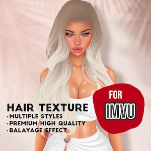 Textura de cabello IMVU Balayage - Trigo - Tono rubio Texturas premium de alta calidad Tamaño 256x256 Múltiples estilos incluidos Paquete único