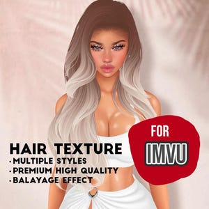 Balayage de textura capilar IMVU - Creme de manteiga - Tom loiro Texturas premium de alta qualidade Tamanho 256x256 Vários estilos incluídos Pacote exclusivo