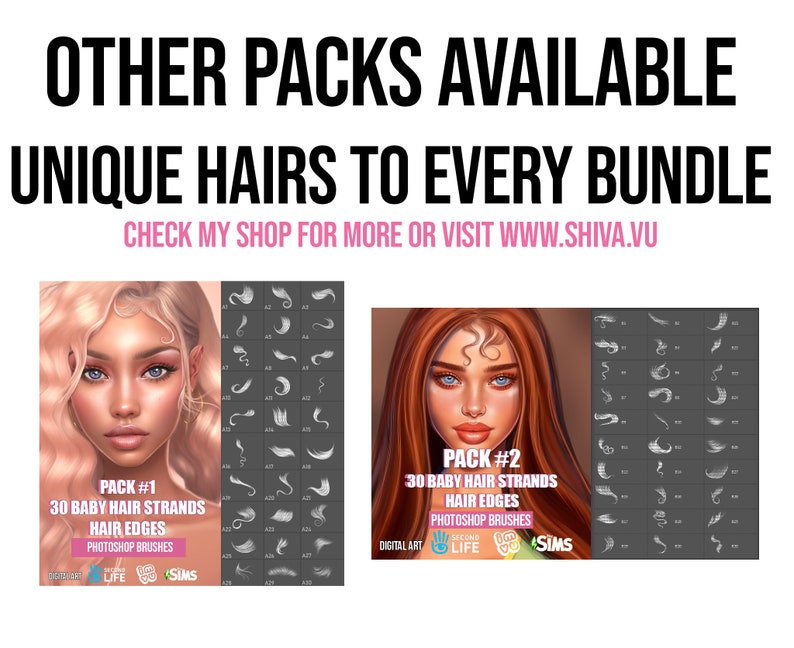 Baby Hair Brushes for Digital Art IMVU Etsy