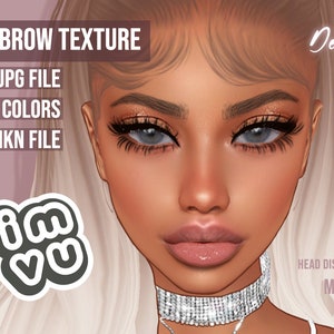 IMVU Brows Deli | Textuur, dekkingskaart, bestanden, CHKN-project, digitale wenkbrauwen, 3D, realistisch, handgetekende wenkbrauwen