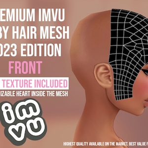 2023 IMBU Baby Hair MESH (Vorderseite) + GRATIS Trübungskarte | Glattes Baby Haar | .xmf Format | Höchste Qualität verfügbar | Herz innen Mesh