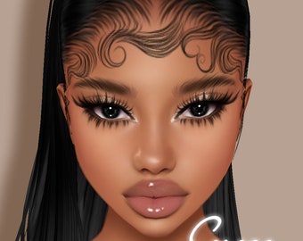 Serene Baby Hair Opacity Map for IMVU | BBH | Baby hair texture | Sleek cap | Scalp for IMVU hairstyles | Tutorials and Textures Included
