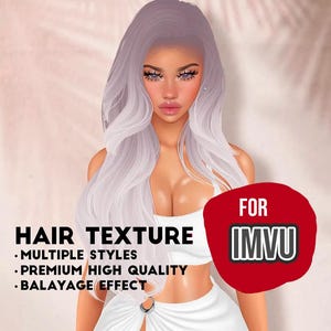Textura de cabello IMVU Balayage - Atardecer - Tono rubio Texturas premium de alta calidad Tamaño 256x256 Múltiples estilos incluidos Paquete único