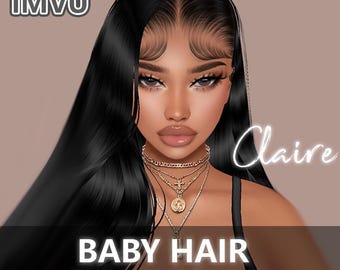 Tessa Baby Hair Opacity Map for IMVU | BBH | Baby hair texture | Sleek cap | Scalp for IMVU hairstyles | Tutorials and Textures Included