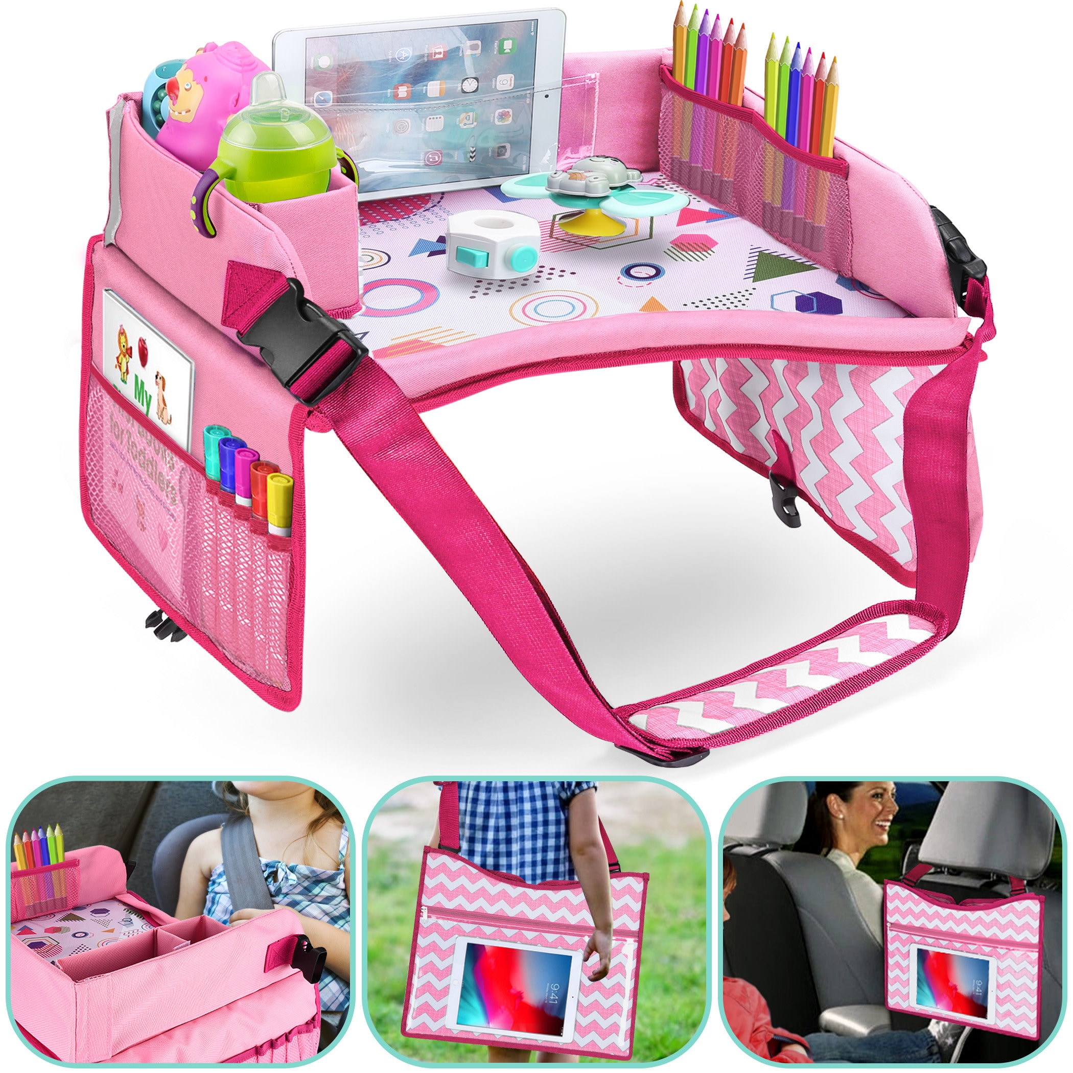Kids Travel Tray Car Seat Travel Tray Toddler Travel Essentials ...